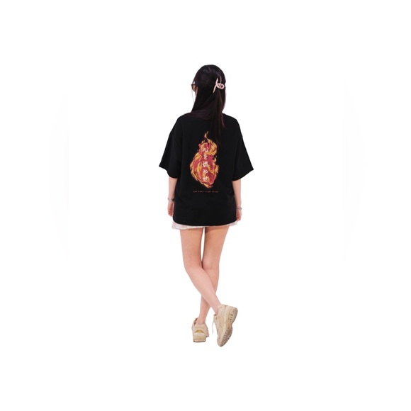 No 1 Demon Slayer Set Your Heart Ablaze Oversized Anime Tee Shirt T-Shirt size S - Picture 4 of 9